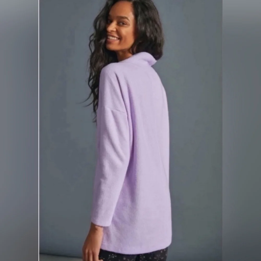 Anthropolgie Theresa Cowl Neck Tunic Sweater Lavender Purple Medium 073 Boho